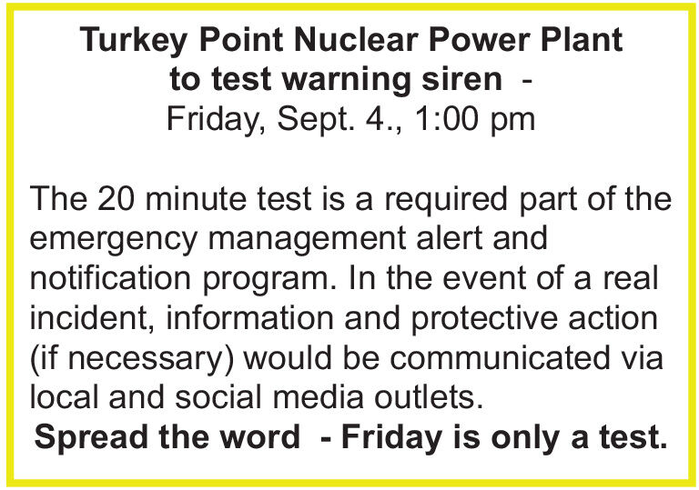 Turkey Point siren test